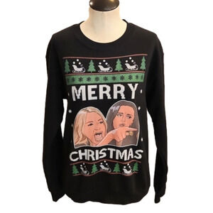 Womens black Merry Christmas Housewives sweatshirt size Small.